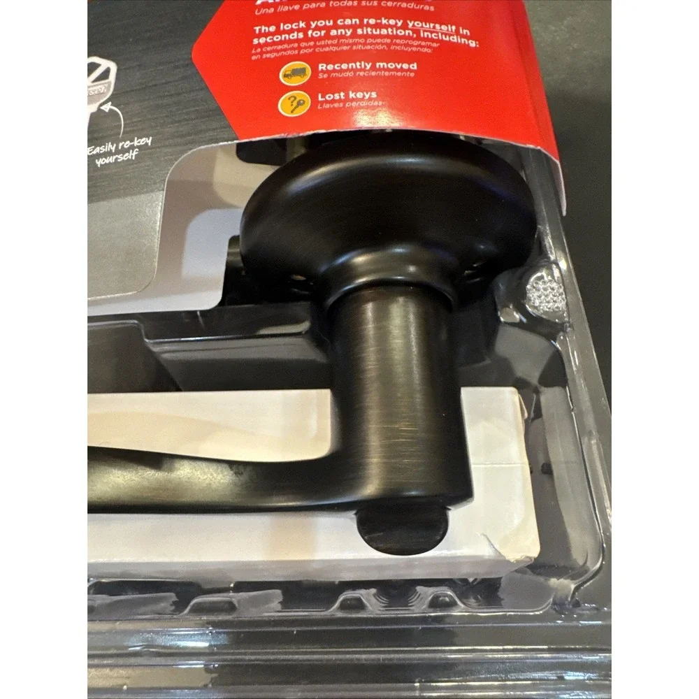 Kwikset‎ SmartKey Security Wave Venetian Bronze Entry Door Knob 94050-674